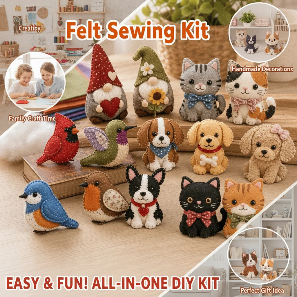 Cute 3D Beaded Fabric DIY Kit - Creative Handmade Material Pack New Arrival