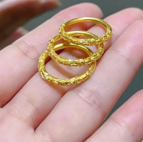 

18k gold finger rings for women no demolding rings flower ring