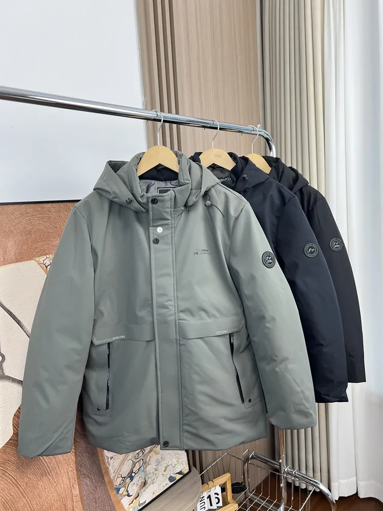 Oversized parks Men's winter padded jackets Business Casual Removable Cap Thickened Cotton Jacket high quality padding
