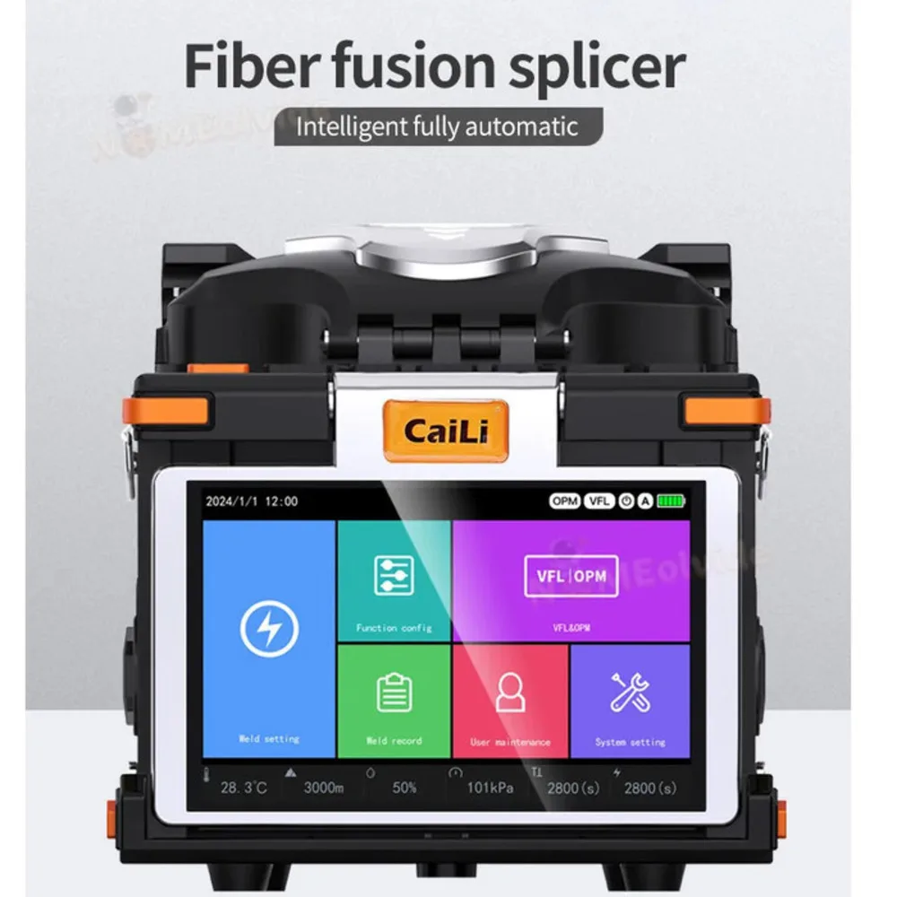 

CAILI S5 Optical Fiber Fusion Splicer 6 Motors Welding Hine With High Precision Cleaver Touch Screen VFL OPM