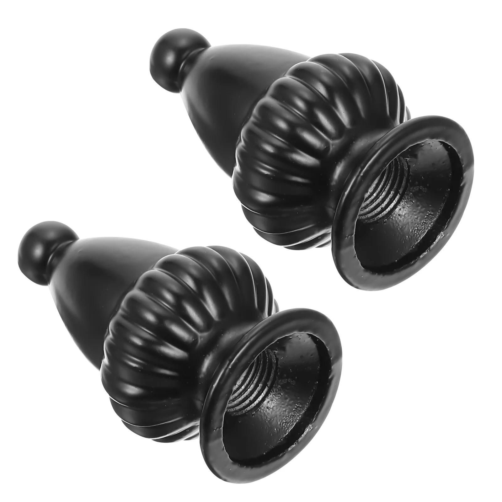 

2 Pcs Shade Knob Black Table Lamp Finials Ceiling Light Screw Caps Simple Decorative Lampshade Horn Bracket Balls