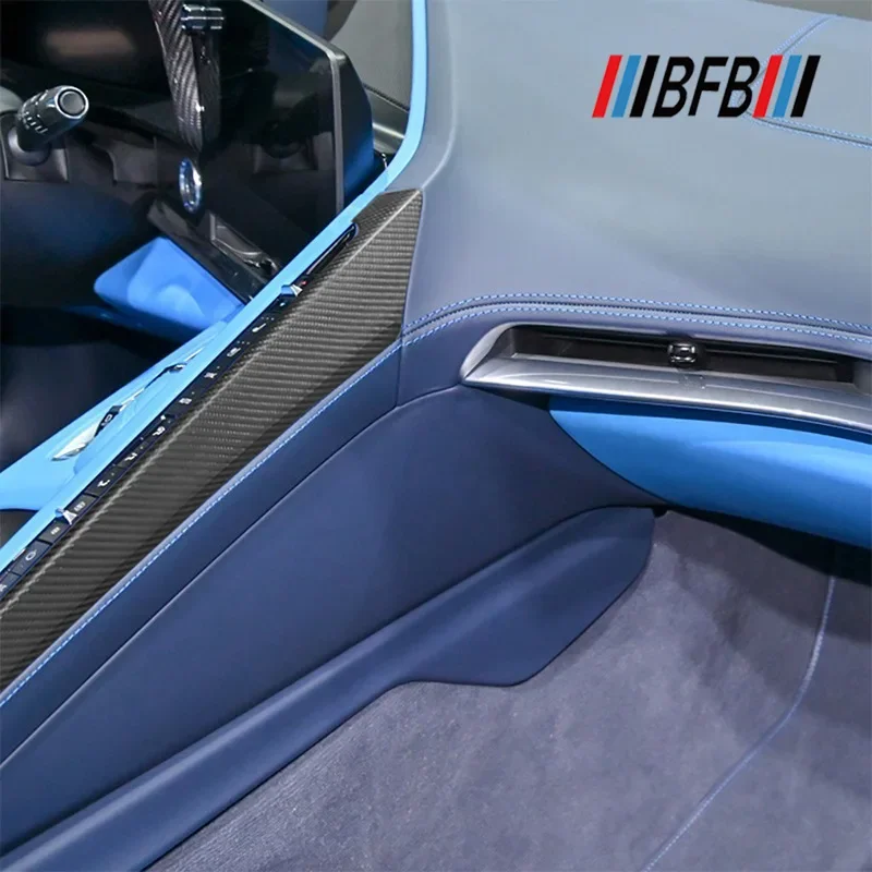 

For Chevrolet Corvette C8 Real Dry carbon fiber central gear right side cover trim interior modification Accessories 2020-2025