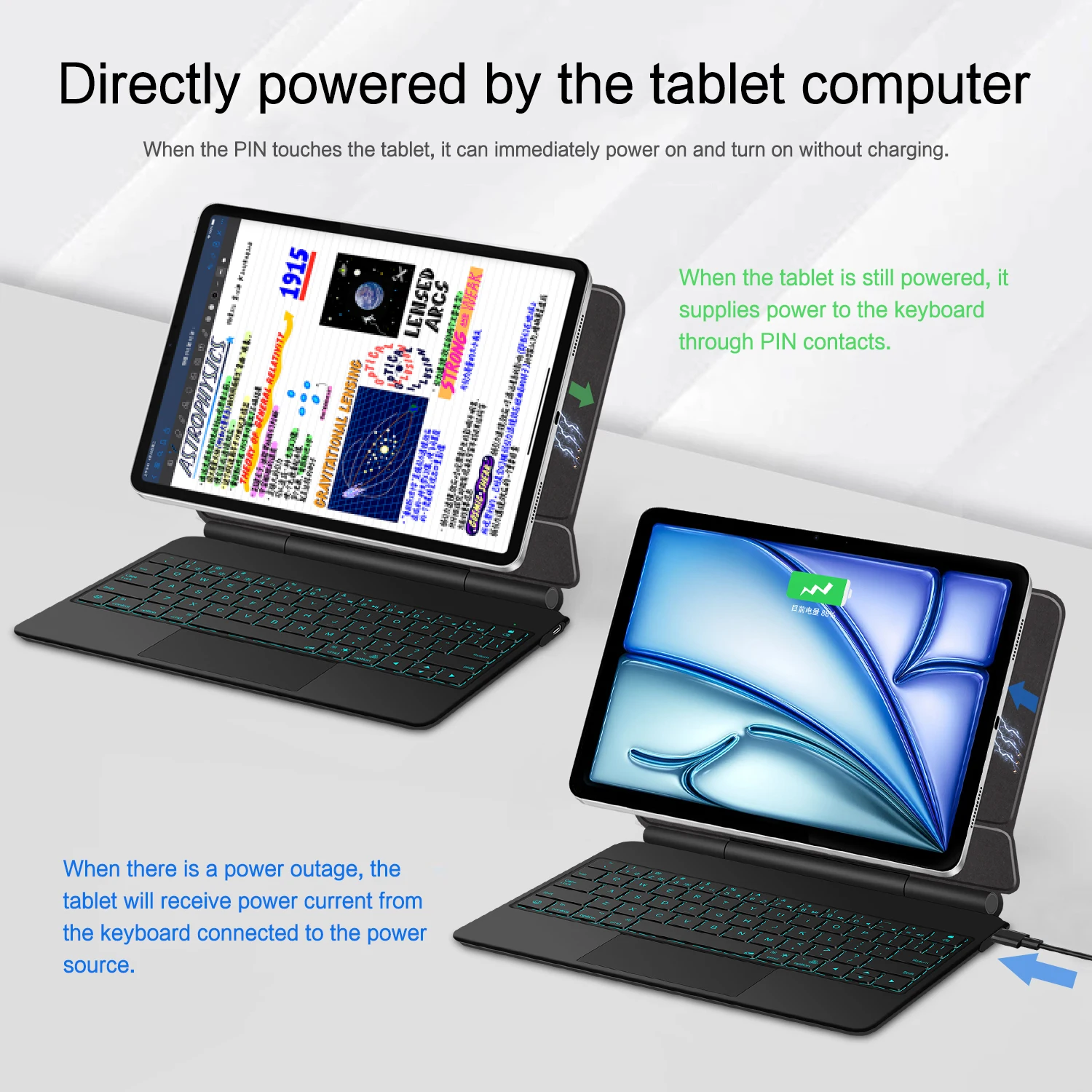 Custodia con tastiera magica Pogo Pin per iPad Pro 11 12.9 13 M2 M4 2024 Cover iPad Air 13''11'' 2025 Air 4 Air 5 10.9 Custodia multi-touch