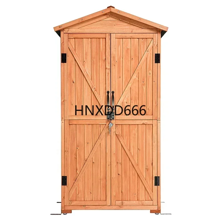 

Outdoor Storage Garden Tool Cabinet Rainproof Large Anti-corrosion Solid Wood Backyard Tool House