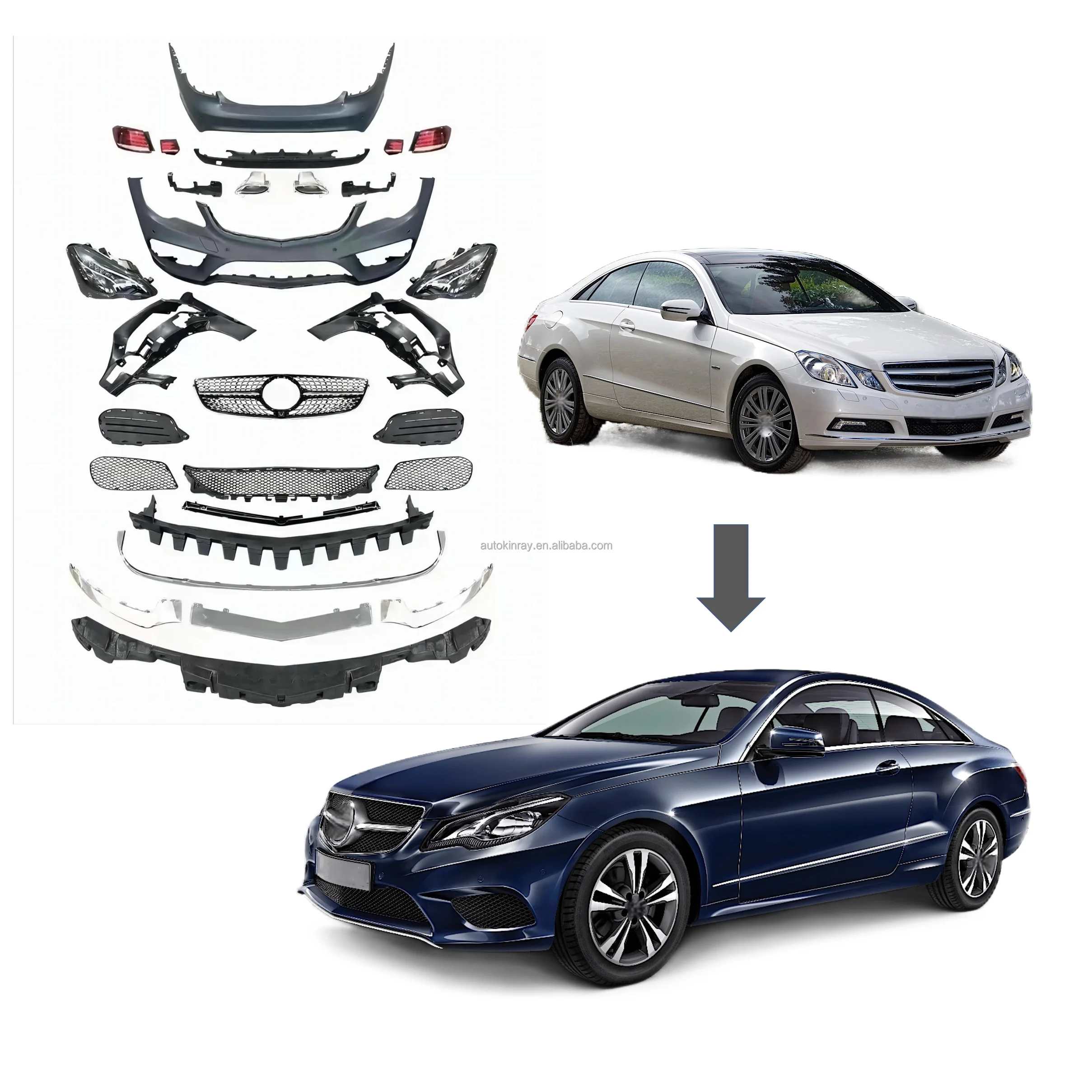 

Modification High Quality E Coupe C207 Bodykit 2009-2013 Upgrade New W207 2016 Front Bumper Grill Two Doors LED He