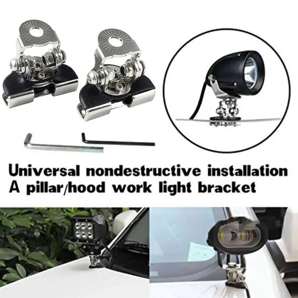 2Pcs LED Light Mount Bracket 360 Degree Rotatable Angle Widely Used Exterior Decoration Universal LED Light Bar Bracket for Vehi