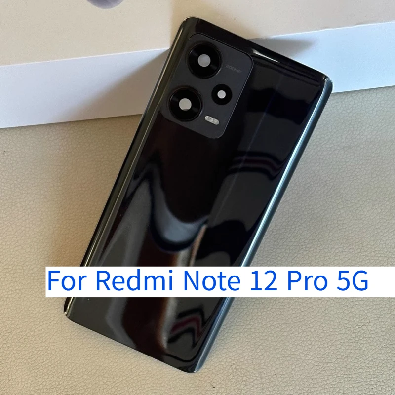 For Xiaomi Redmi Note12 Pro 5G Battery Back Cover 22101316C 22101316I Glass Rear Housing Panel Case Replacement With Lens
