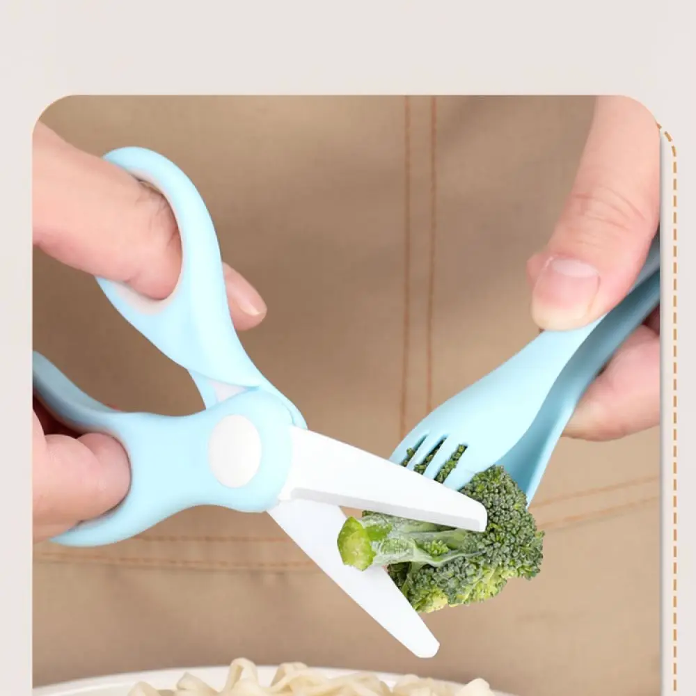 Ceramic Blade Baby Food Cutter Kitchen Tool For Toddler Feeding Portable Shears With High Temperature Safe Case