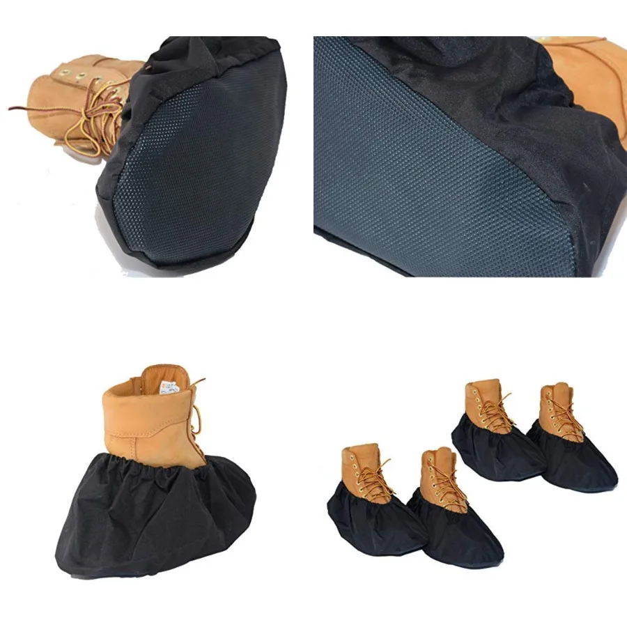 

2 Pairs Non Slip waterproof Reusable shoe Covers for contrators and Carpet Floor Protection, Machine Washable