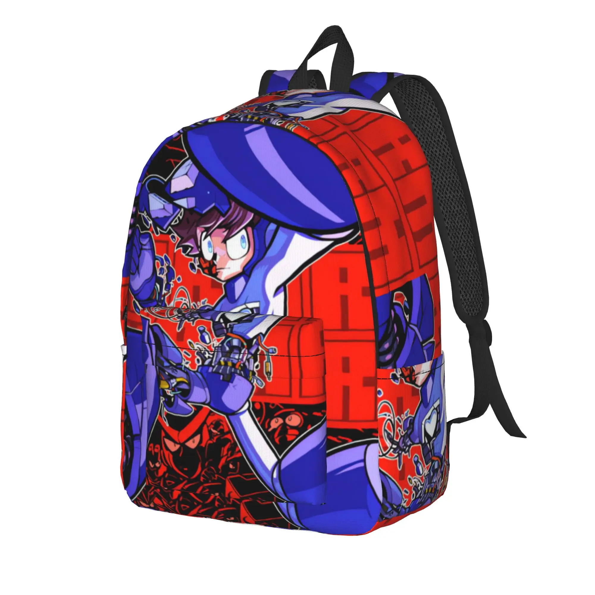 Mega man Backpack  Men Polyester Travel Backpacks Lightweight Kawaii High School Bags Rucksack