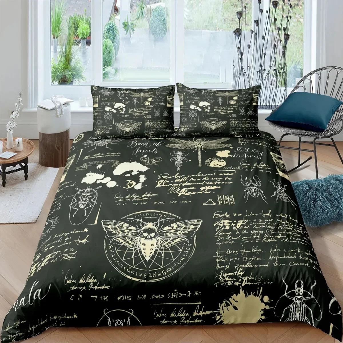 Death Moth Butterfly Modern Comfortable Duvet Quilt Cover Pillowcase Bedding Set Children Bedroom Decoration Home Textile