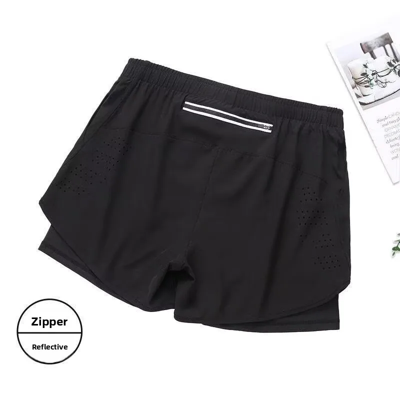 

Men's Profional Marathon Running orts Speed Dry Inner Anti-Wear Legs Two-In-One Fitn Training orts