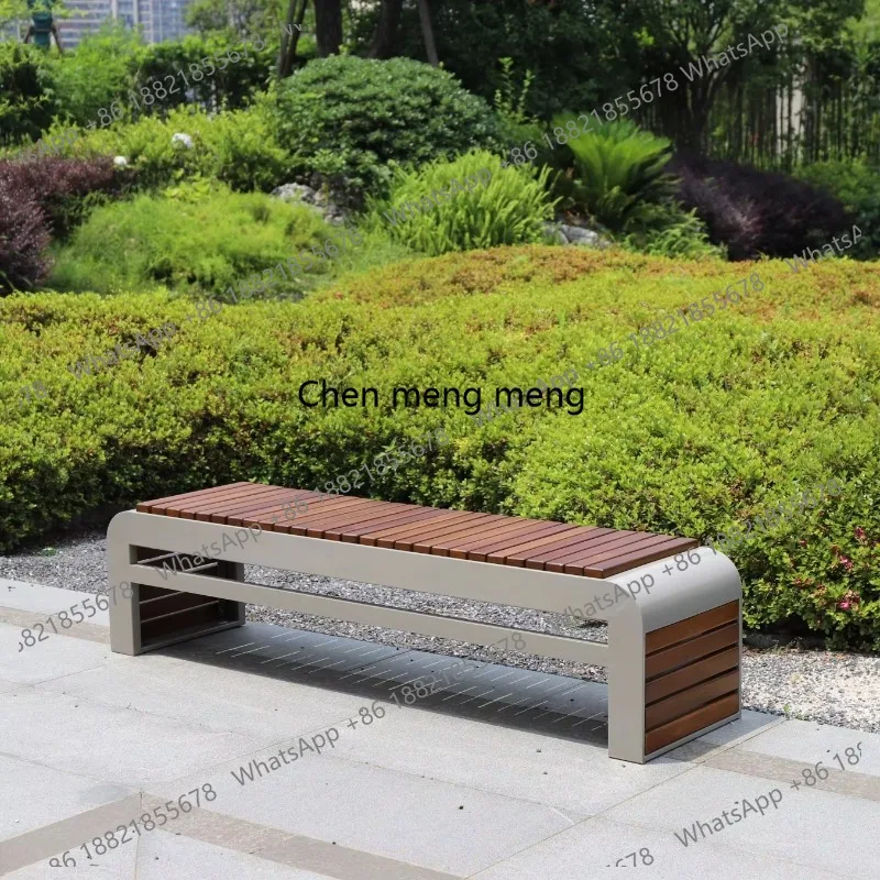 Customized Modern Rustic Metal Chair Wooden Outdoor Benches 3 4 Seat Bench Outdoor Furniture Set for Patio Street Yard