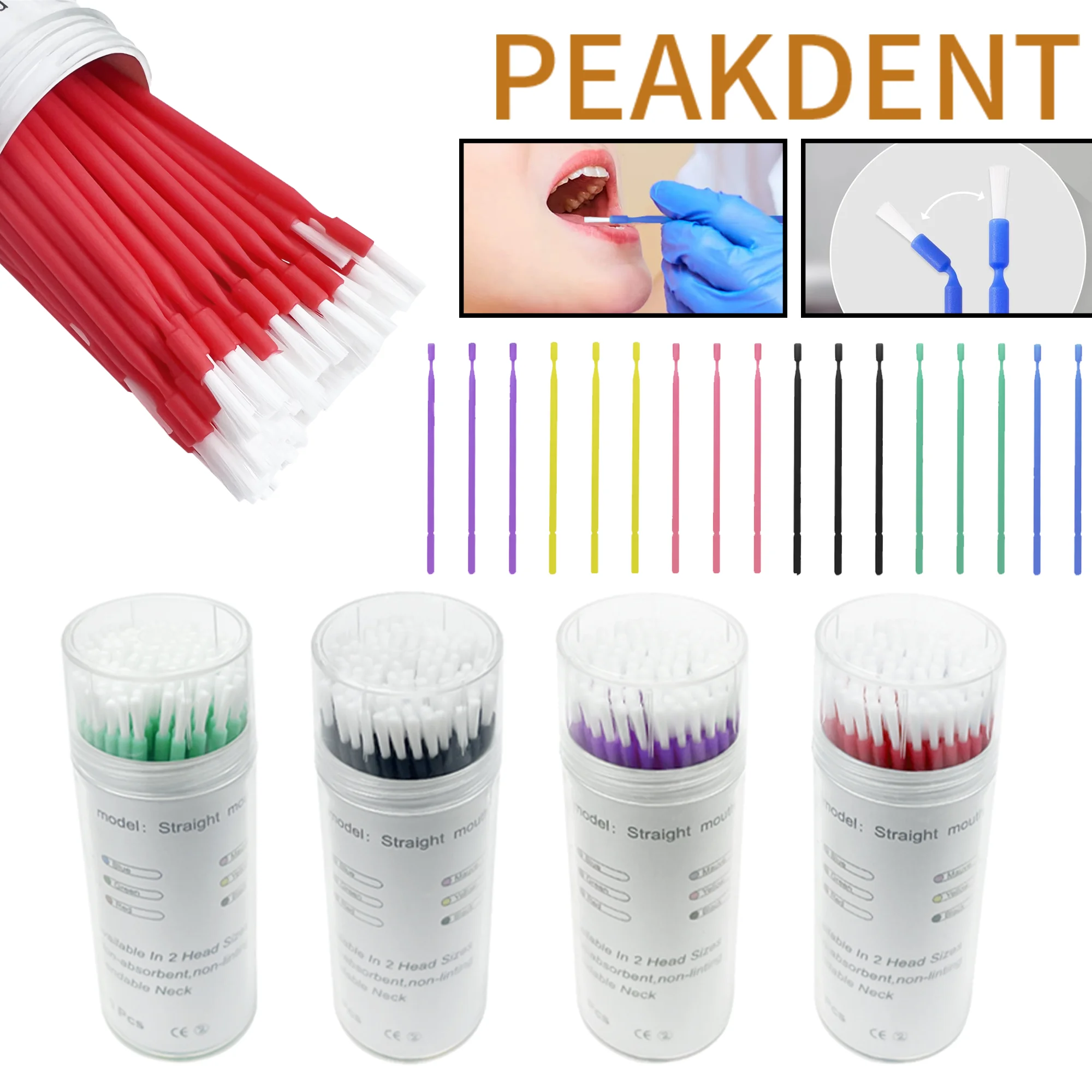 Dentistry Long Micro Brush Bendable Teeth Whitening Disposable Materials Bendable Odontologia Microblade Makeup Cleaner tool