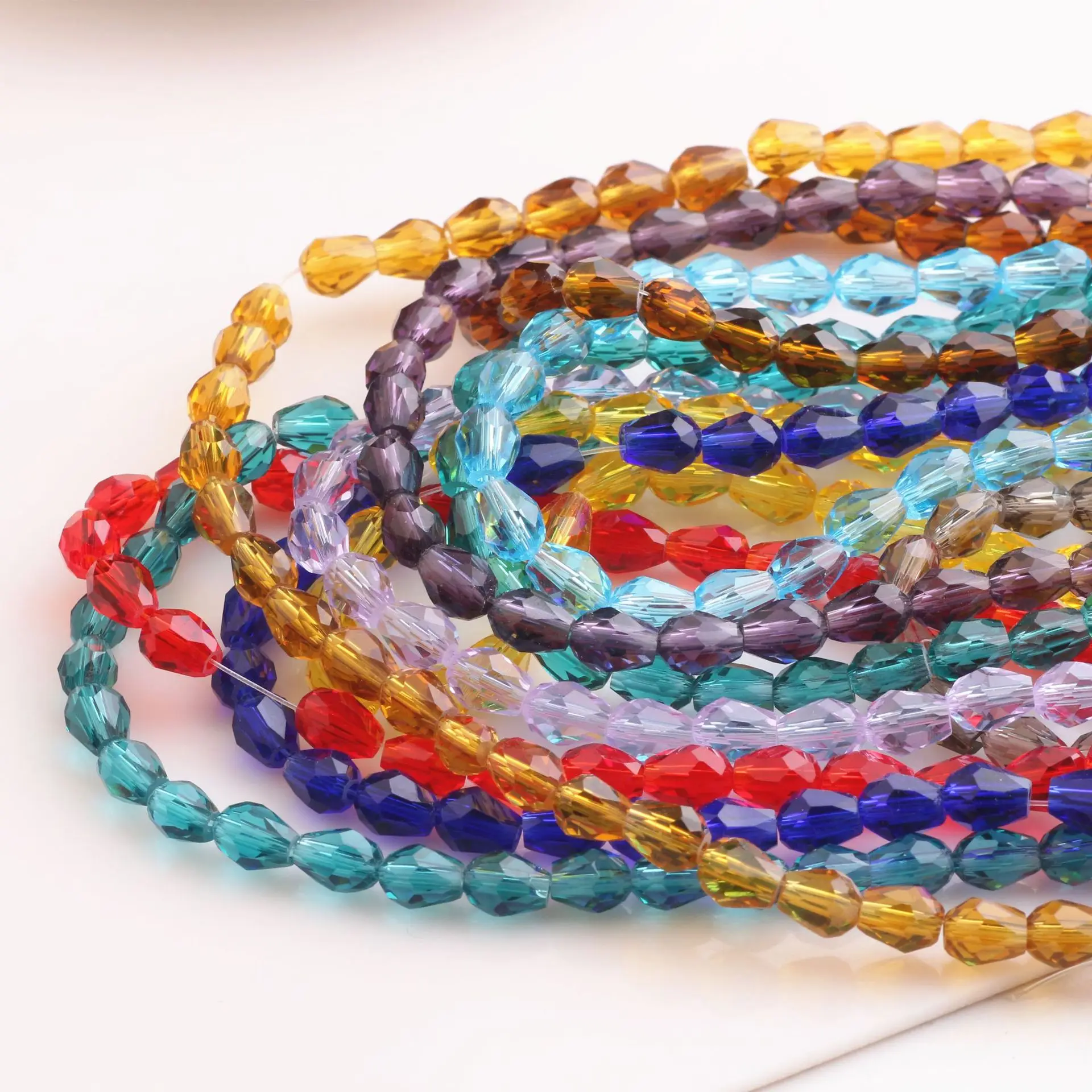6X8MM 8X11MM 10x15mm Mixed Color Crystal Tear Drop Shape Glass Bead Loose Spacer Beads For Earrings Bracelets Jewelry Making DIY image 4