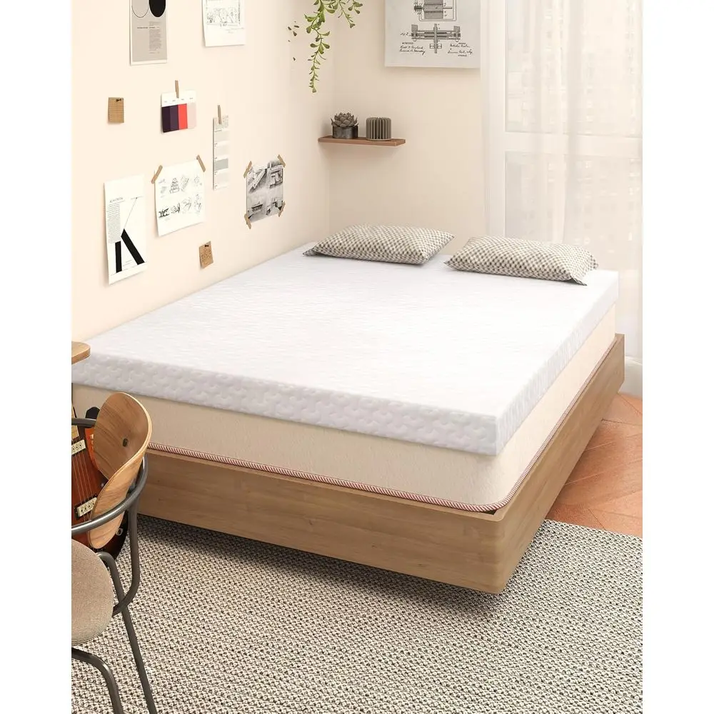 Twin XL 3" MattrTopper 38x80, Dual-Sided irmnWhite | Dual-sided medium/irmer. Silicone + straps it 20" beds. Washable bamboo ray