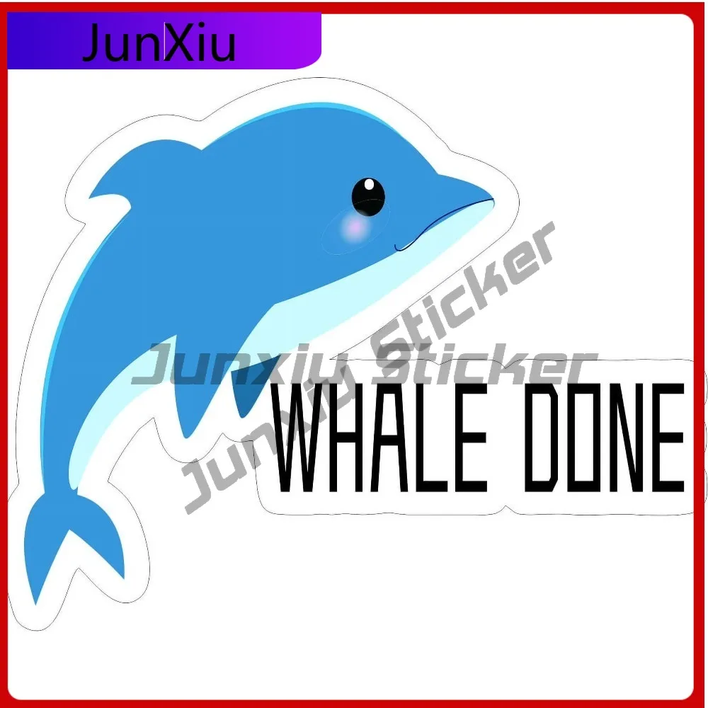 

Whale Done Decal, Marine Cute Car Laptop Window Bumper Waterproof Vinyl Decal Sticker Trendy Cute Vintage Cool Aesthetic