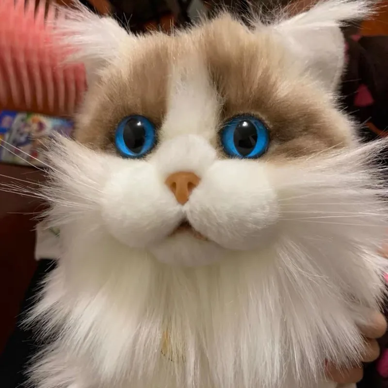 Realistic Ragdoll Plush Toy Children Lifelike Soft Fluffy Plush Toys Stuffed Animal Doll for Kids Girls Birthday Christmas Gift