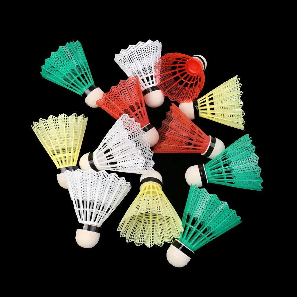 12-delig kleurrijk plastic badmintonshuttlesballen sporttrainingsspel