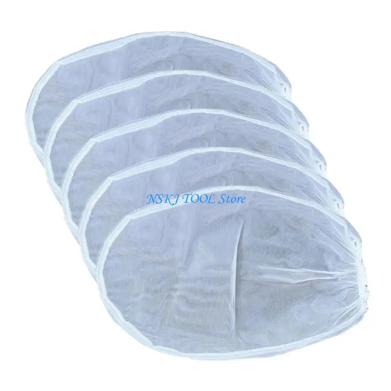 

L8RC 5pcs Paint Strainer Bags Fine meshing Disposable Filter Bag Elastic Drawstring Top Upgrades for Smooth Paint Application