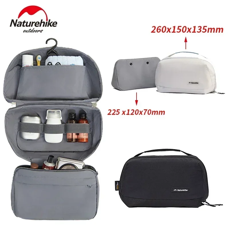 Naturehike Toiletry Bag Waterproof Travel Hanging Cosmetic Storage Bag Makeup Wash Pouch Multiple Pockets 2-In-1 Separate Bag