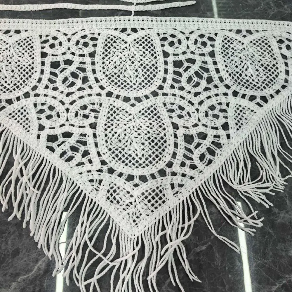 Bohemian Knitted Fringed Flap Hollowing Out Hand-knitted Tassel Waistbelt Ethnic Style Multifunctional