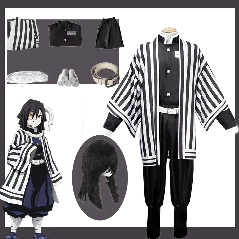 

Anime Kimetsu No Yaiba Iguro Obanai Kimono Uniform Anime Pruik Cosplay Kostuum Halloween Feest