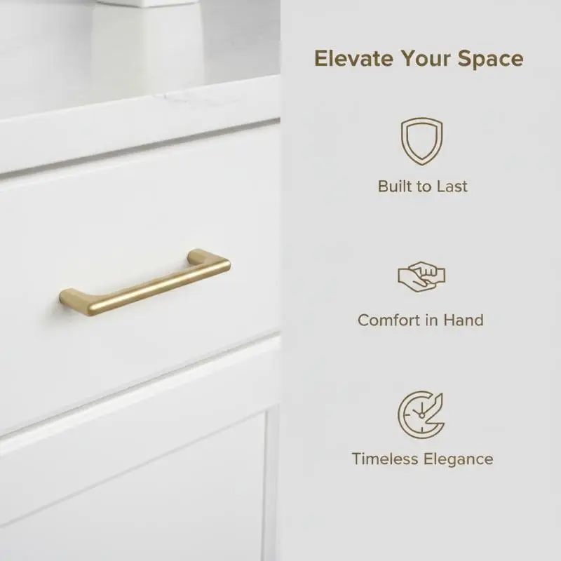 Matte Gold Black Aluminum Alloy Kitchen Cabinet Handles Anti-Rust Scratch Resistant Drawer Pulls for Home Kitchen Renovation