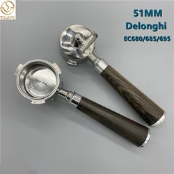 51mm Single/Double Spout Coffee Portafilter Filter Handle For Delonghi Dedica EC680/685 Espresso Machine Barista Accessory