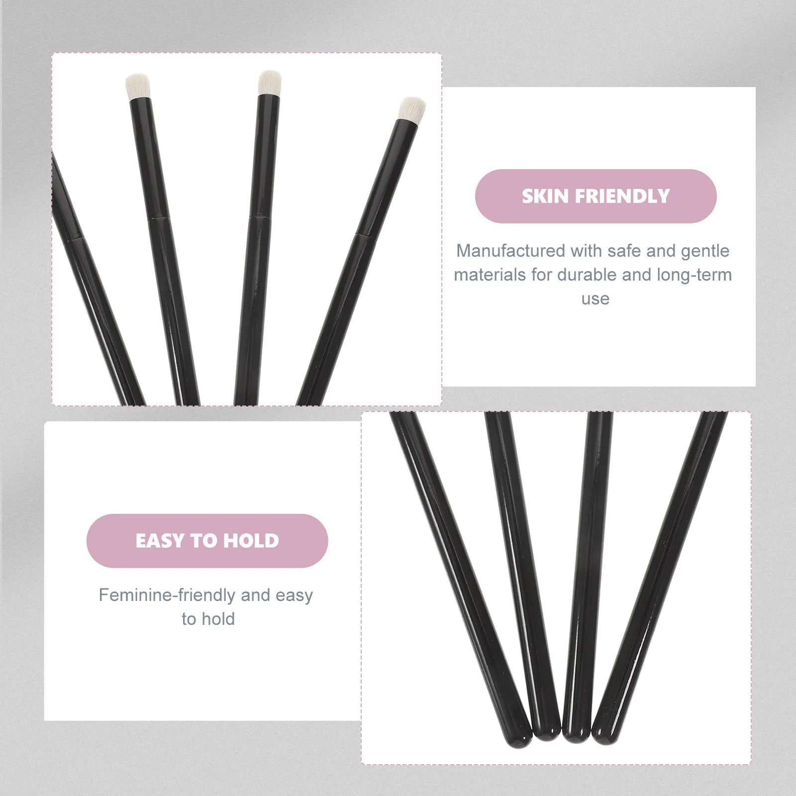 4 個ラウンドヘッドリップブラシポータブルメイクアップツール口紅グロス塗布用女性用輪郭コンシーラーワンド