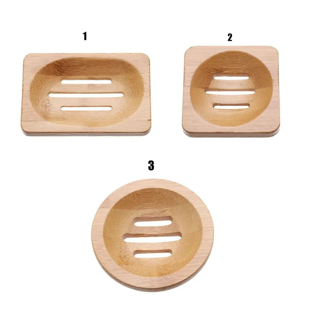 Bandeja de sabão de madeira portátil escorredor pratos sabão banho titular chuveiro caixa de armazenamento dreno caixa de bambu