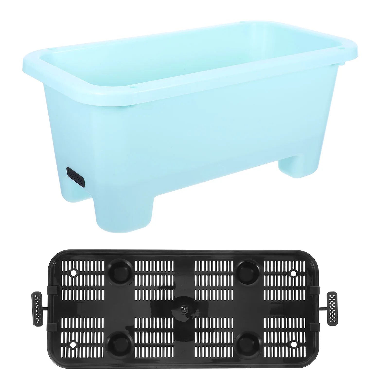 

Plastic Balcony Vegetable Pot Self Watering Rectangle Planters Garden Flowerpot Growing Onions Vegetables Plastic