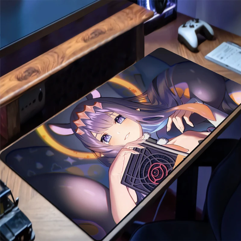 Mouse Pad Large Hololive Ninomae Ina Nis Computer Office Game Rubber Anti-slip Gaming Keyboard coaster Long Desk Pads Mousepad