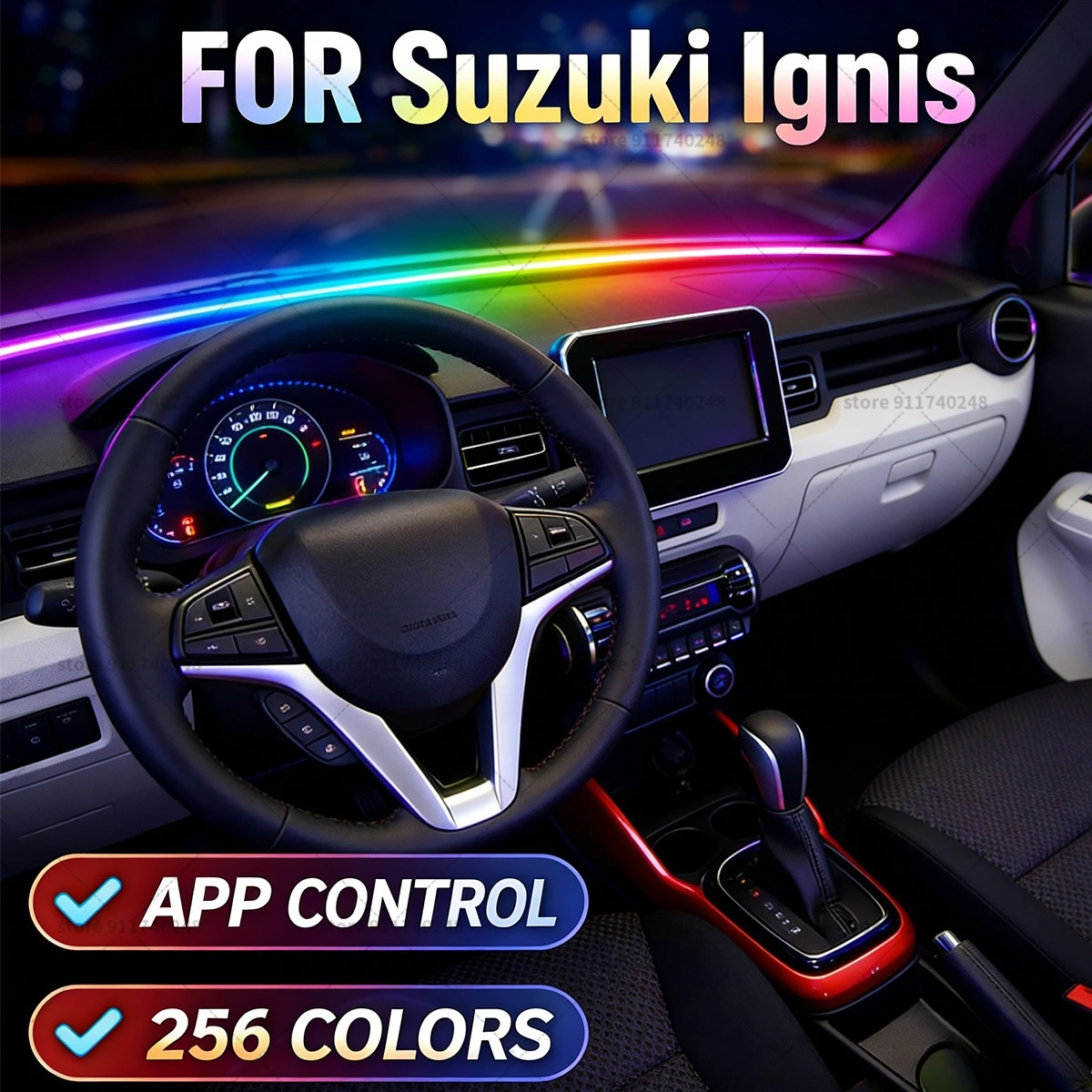 

For Suzuki Ignis Automotive decoration light strip, colorful acrylic front windshield soundproofing strip, ambience light