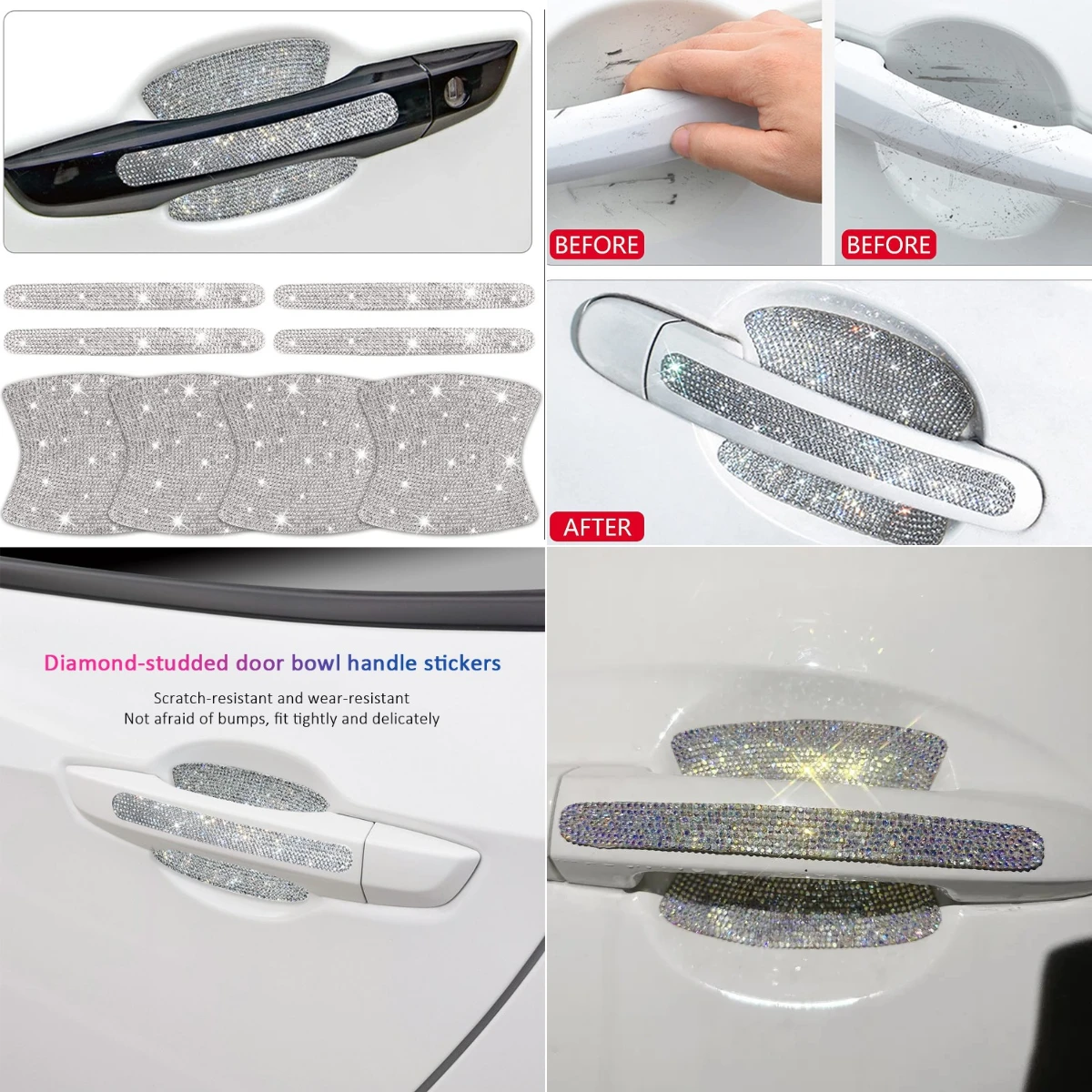 

Car Door Handle Door Bowl Sticker Protection Car For Mitsubishi Outlander Eclipse Cross ASX Triton/L200 Pajero Sport Mirage Del