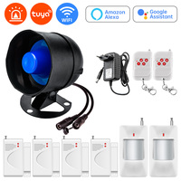 Wireless Tuya WIFI Anti Theft Loud 120dB Alarm Detector Door Sensor Siren Speaker Security System Smart Home Alexa Compatible
