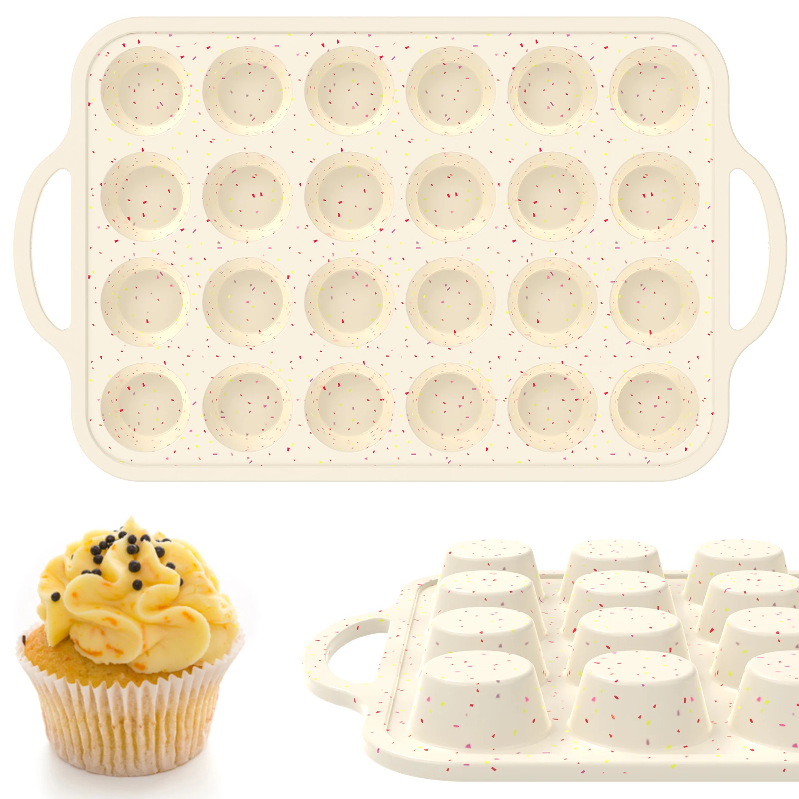 Muffin Tin Nonstick - 12/24 Cups Mini Muffin Pan Non-stick