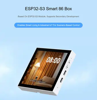 ESP32-S3 智慧 86 盒開發板,支援 2.4GHz Wi-Fi 和藍牙 BLE 5,板載 4 吋 480 × 480 像素觸控顯示器 6 最佳銷售 ESP32 S3 盒子 - №1