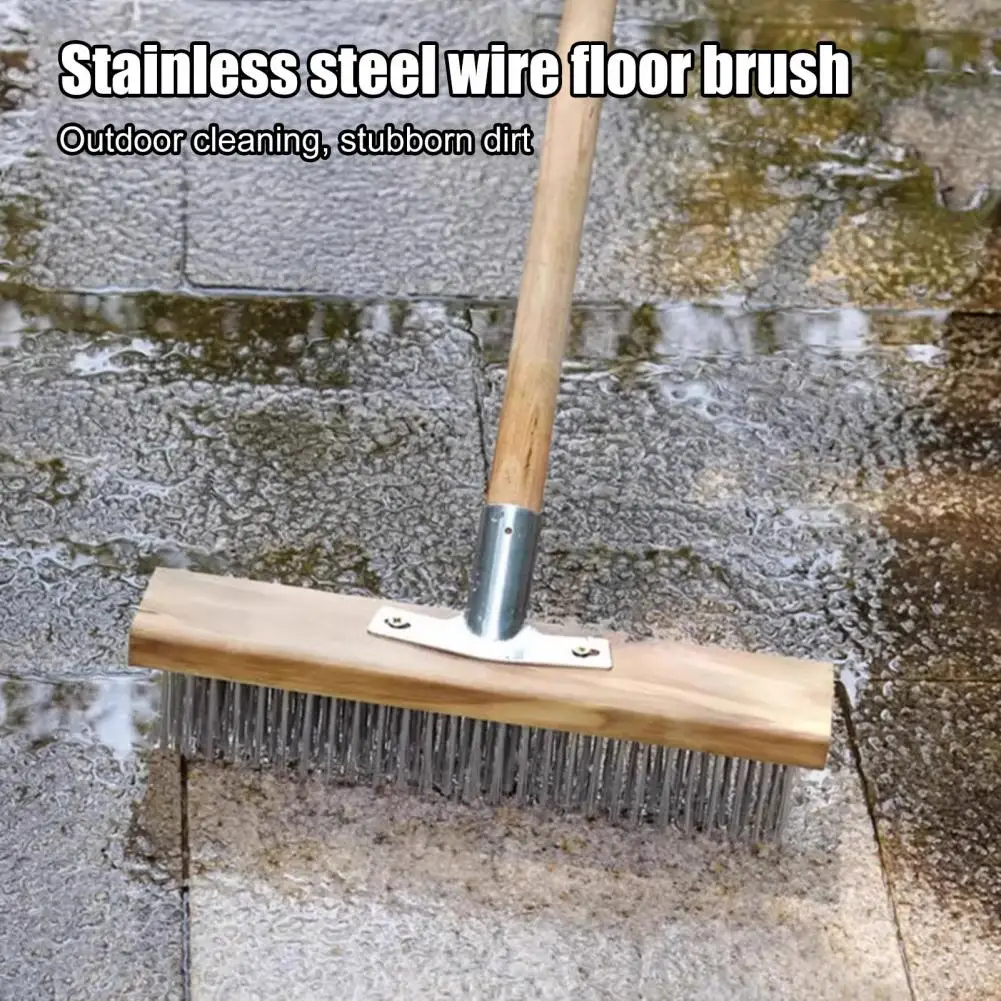 스테인리스 스틸 브러시 강력한 스테인리스 스틸 와이어 스크럽 브러시 야외 파티오 바닥 이끼 제거용