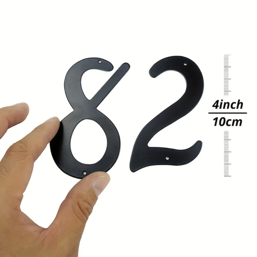 CIFBUY Metal Wall Art Modern Black Iron Door Plaque Outdoor Mailbox Address Sign Apartment Number 0-9 With Screws Ornament