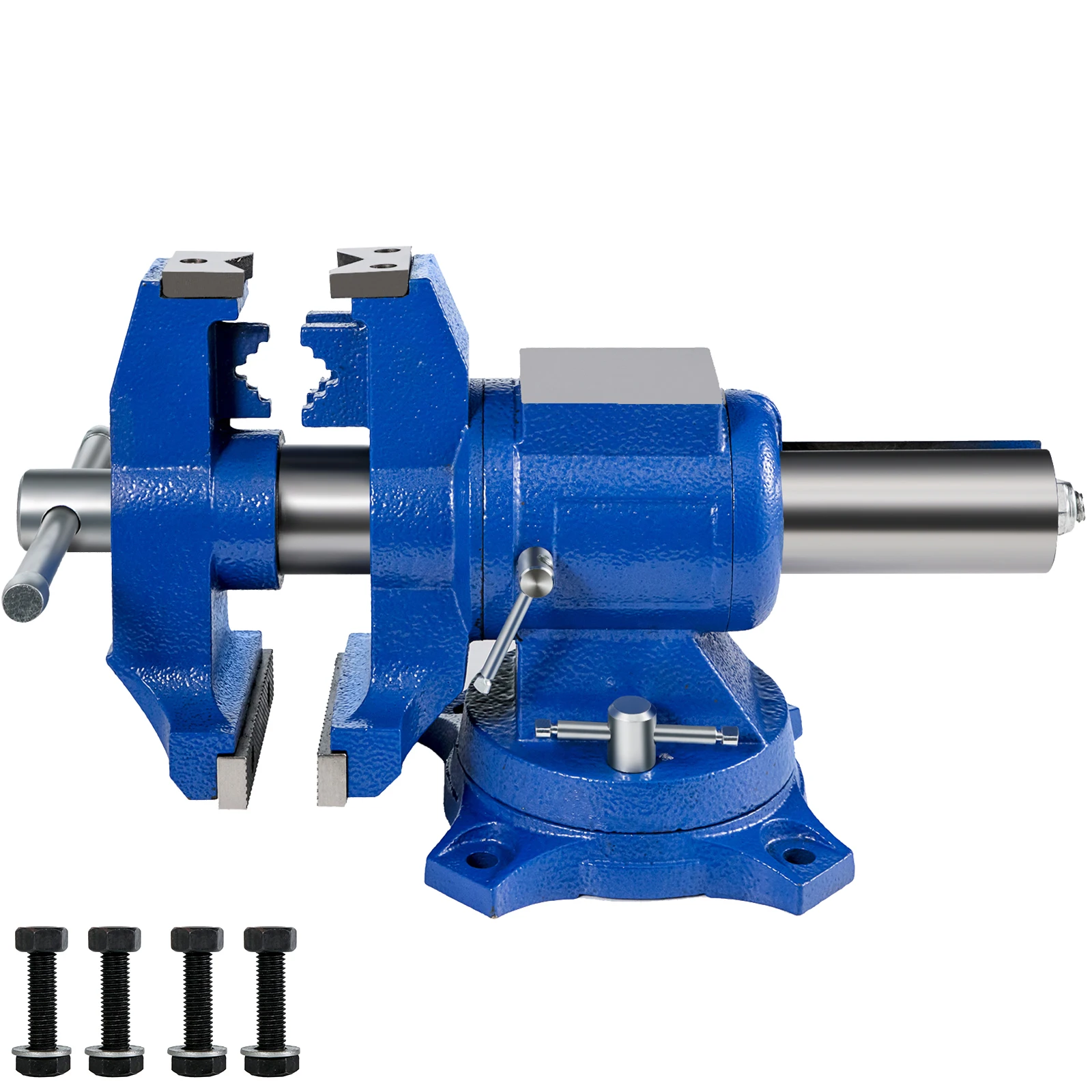 SucceBuy Morsa da banco con larghezza ganascia da 6'' Morsa girevole doppia testa/corpo 360 ° Forza di bloccaggio 30Kn per apparecchiature di fissaggio di bloccaggio