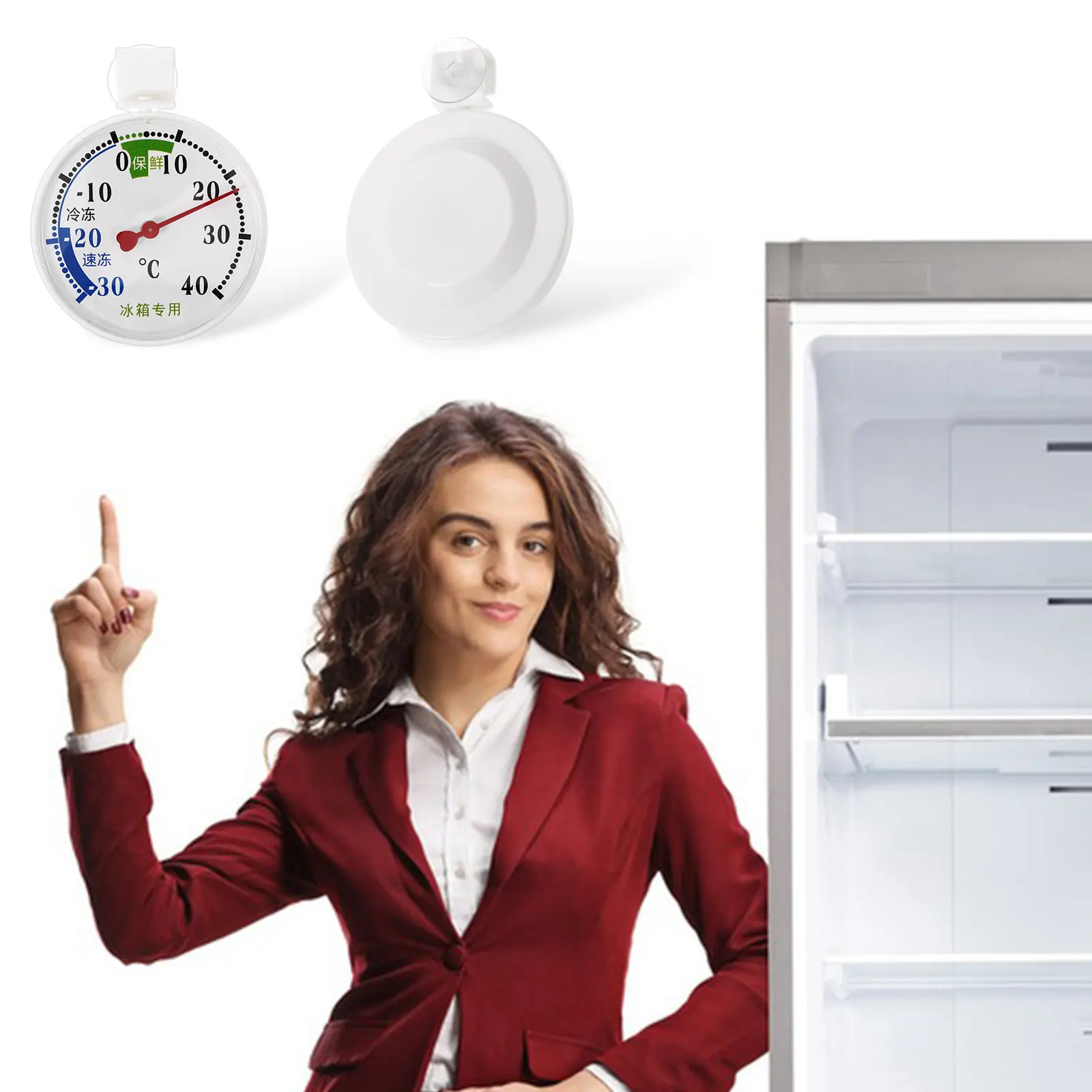 Refrigerator Thermometer High Monitor for Freezer Cold Storage Fridge Food Safety Suction Cup Design Kitchen