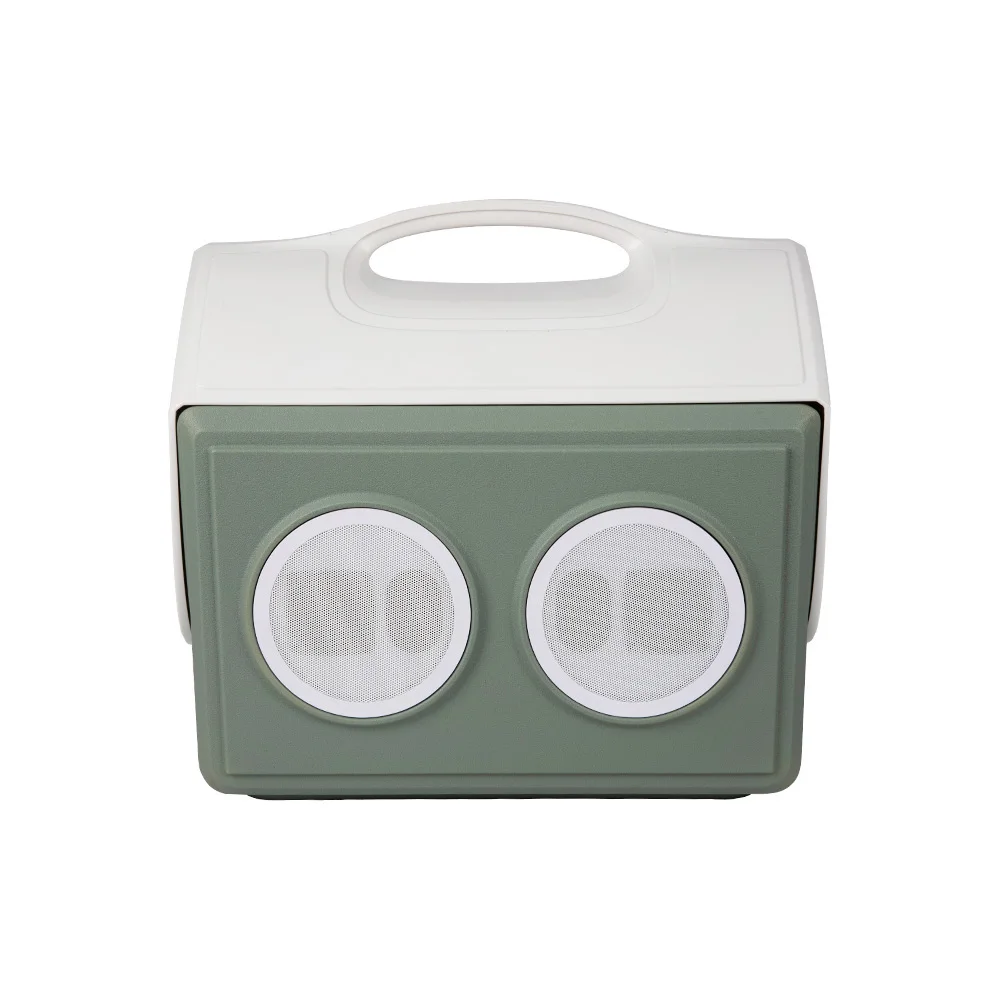 

Портативный музыкальный холодильник-бокс для кемпинга с динамиком и ручкой, 14 л, из прочного пластика, для использования на улице