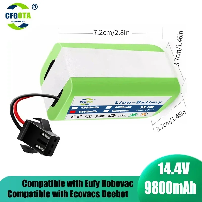 NEW 14.4V 9800mAh Li-ion Battery for Conga Excellence 950 990 1090 1790 1990 Deebot N79S N79 DN622 Eufy Robovac 11S 12 X500