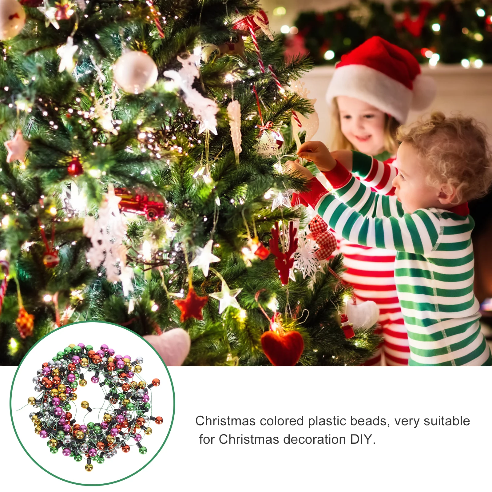 1set 5M Simulated String Christmas Tree Wrapping Fake Light Pendant Non Lighting Holiday Decorations Xmas Hanging