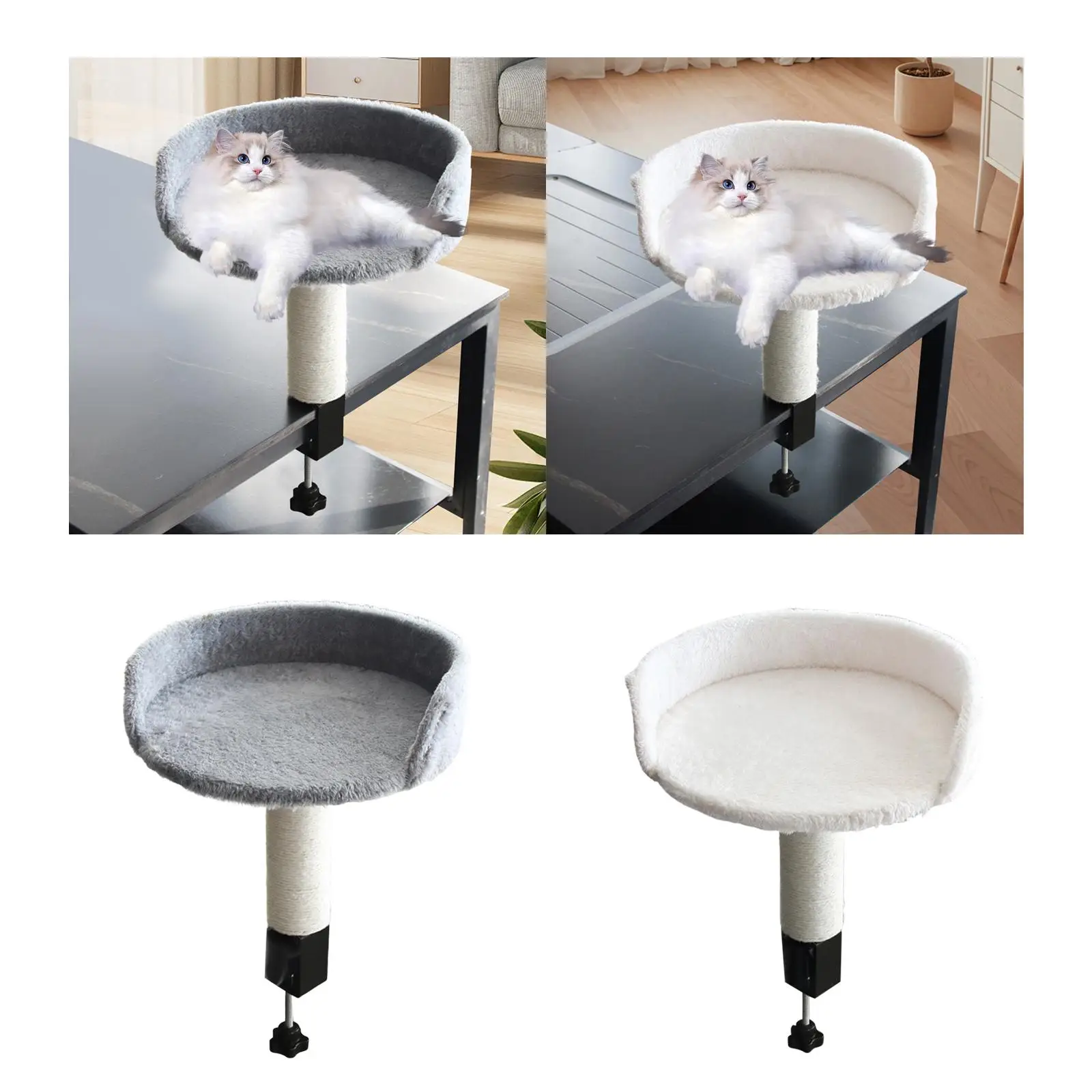 

Настольная кровать для кошек для домашних кошек, кровать для домашних животных, прочный, удобный, простая сборка, круглый гамак, кошачий окунь для игрового стола, приставной столик