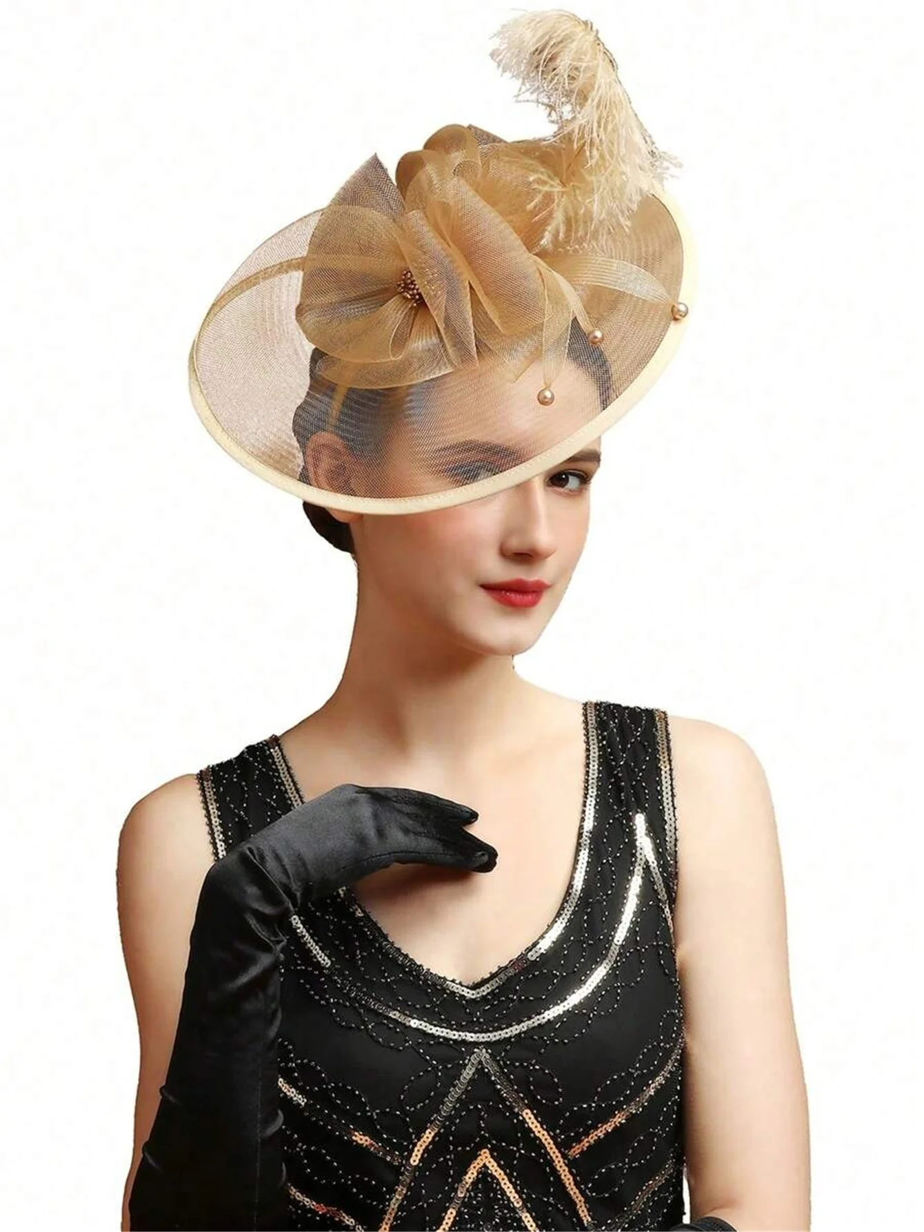 

1pc Women's Tea Party, Kentucky Derby, Wedding Floral Mesh Hairclip, Charming Hair Accessory