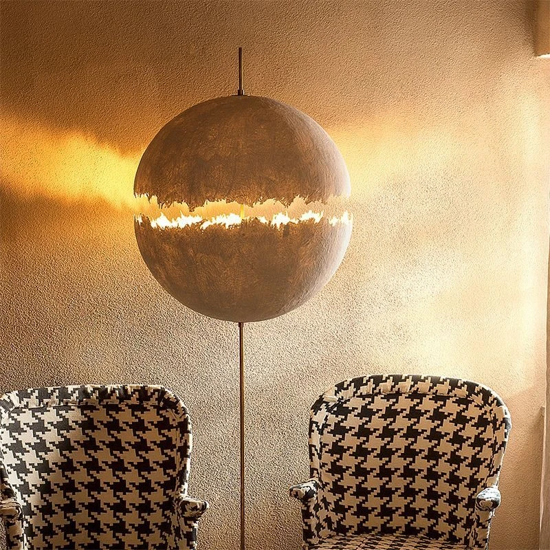 

S French light luxury living room table lamp bedroom round LED moon earth floor lamp