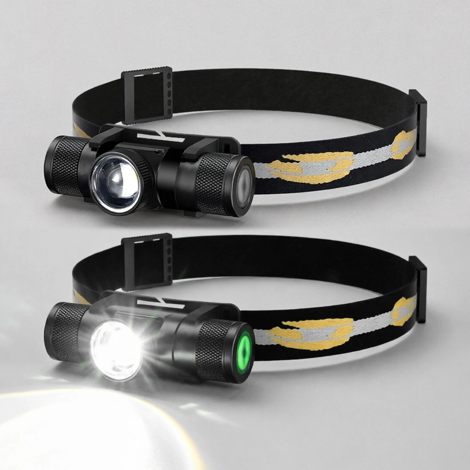 Newest Zoomable LED Headlamp High Power Headlight Use 18650 Rechargeable USB Type-C Torch Camping Hunting Flash light Head Lamp