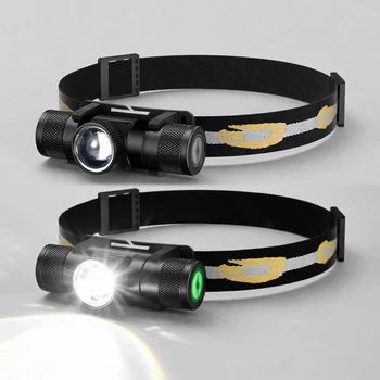 Newest Zoomable LED Headlamp High Power Headlight Use 18650 Rechargeable USB Type-C Torch